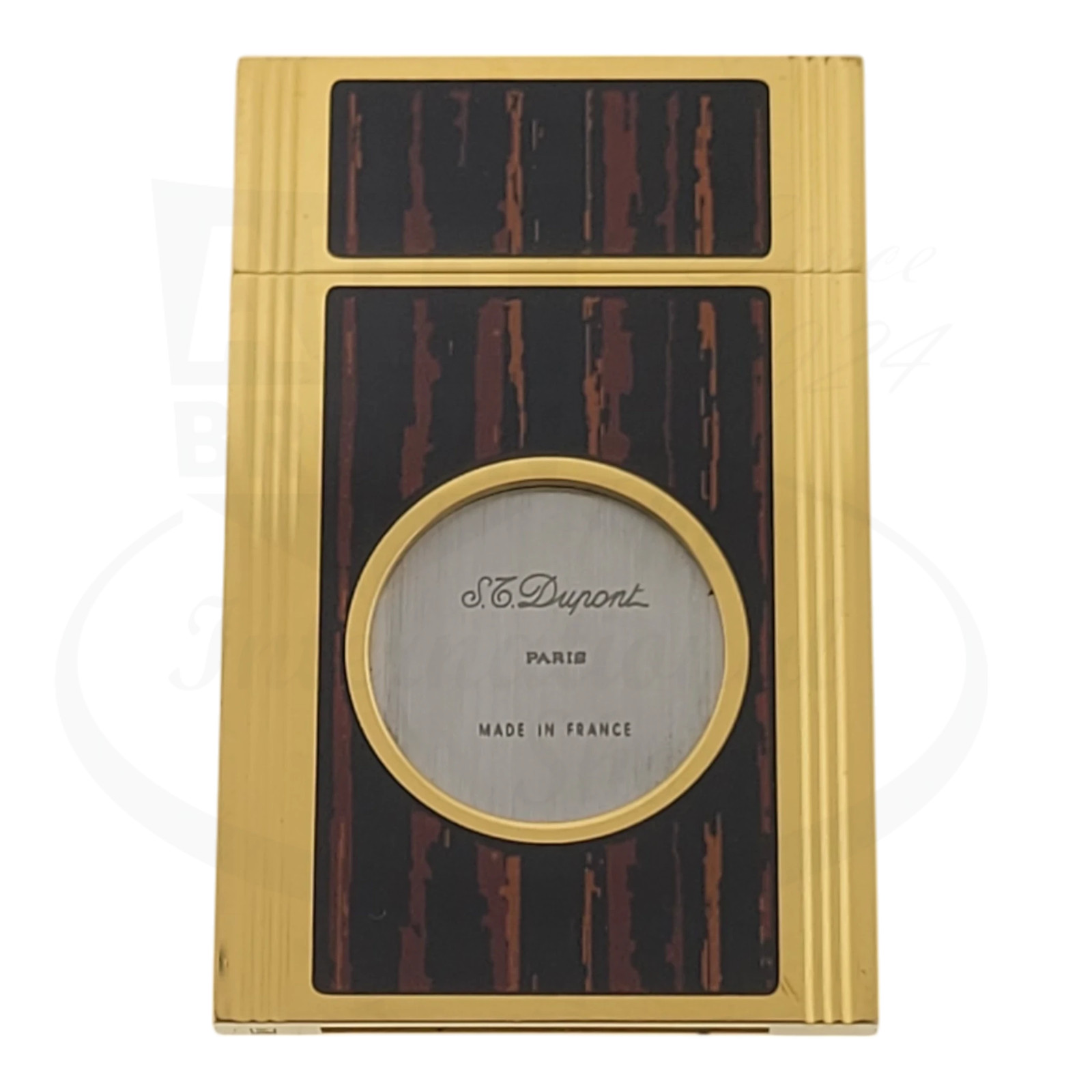 Preowned Vintage S.T. Dupont Brown Lacquer & Gold Guillotine Cigar Cutter, Dupon