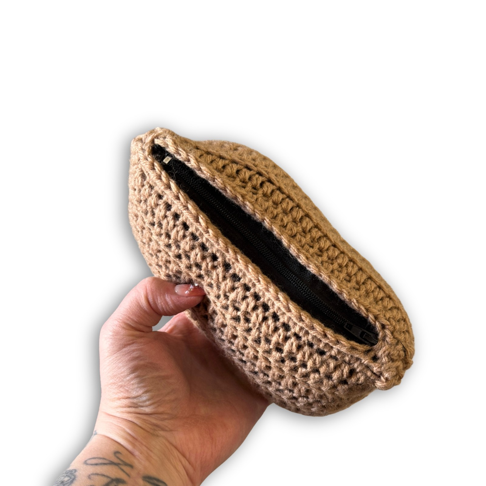 Light Brown Beige – Padded Stash Bag to protect pipe Handmade One of a Kind