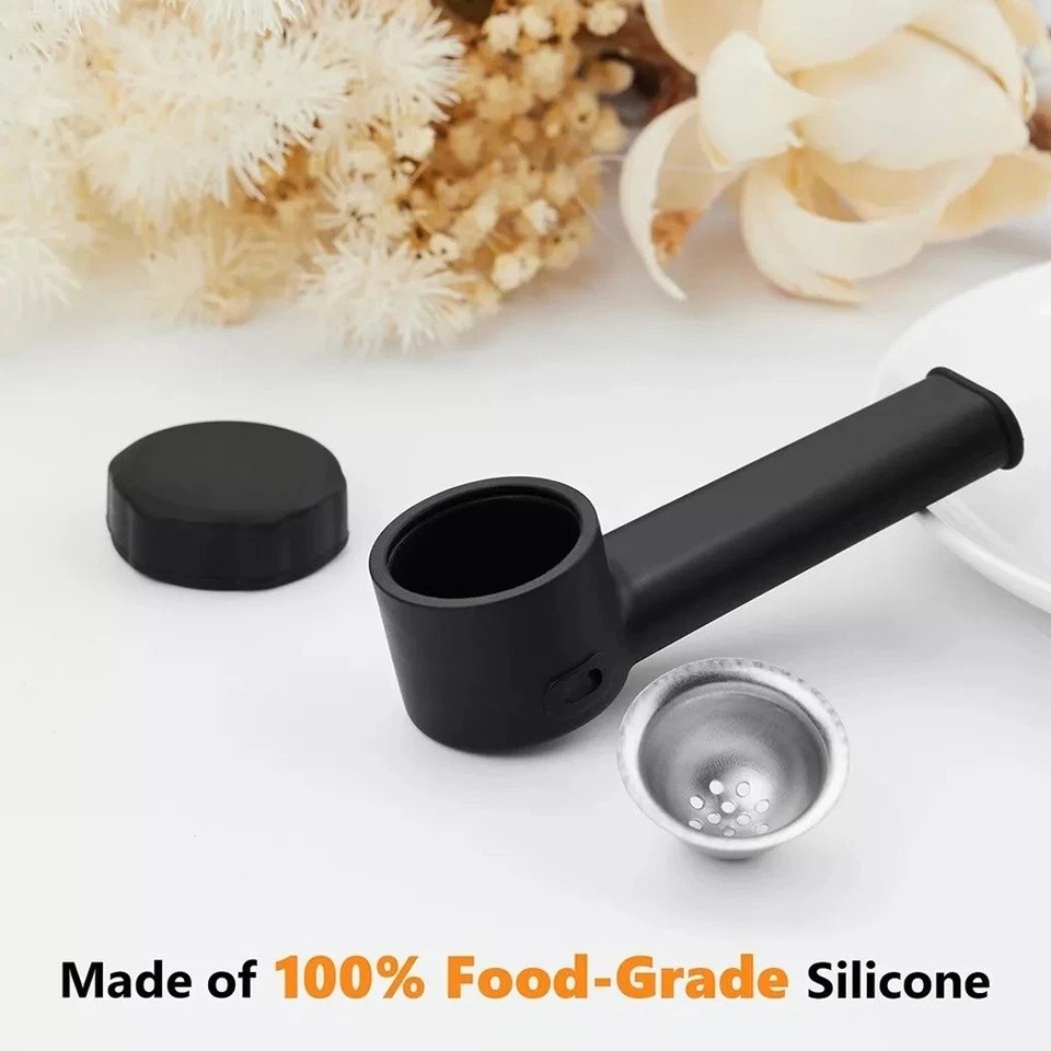 8 Packs 3.5″ Silicone Tobacco Smoking Pipe With Metal Lid Black Hand Pipes Bowl