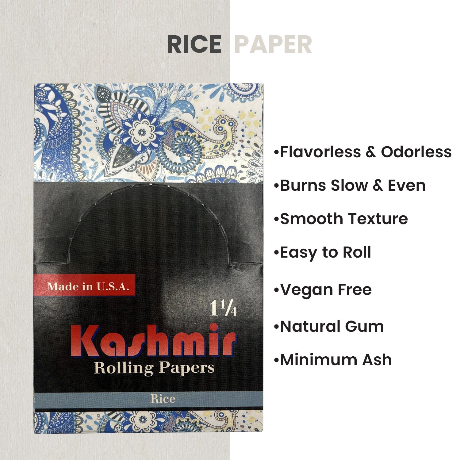 Rice Rolling Papers Ultra Thin 50 Pack 1.25 1 1/4 Size 50 Pack = 1600 Leaves