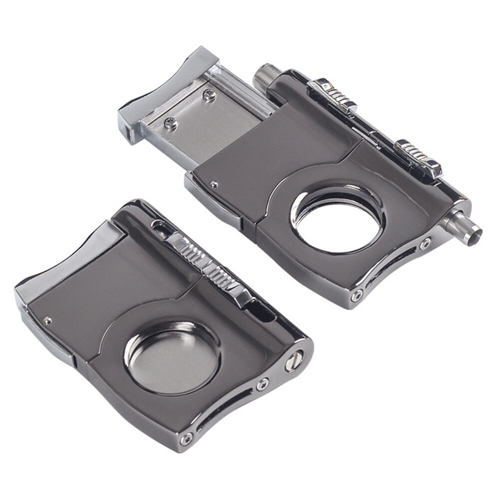 2 in 1Portable Stainless Steel Cigar Cutter Sharp Blade Pockets Cigar Drill Tool