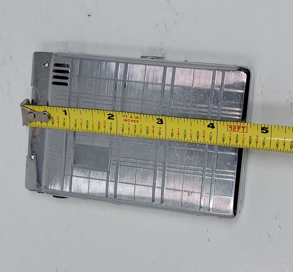1930s Lido Automatic Cigarette Lighter & Case Art Deco Chrome Not Working Fair C
