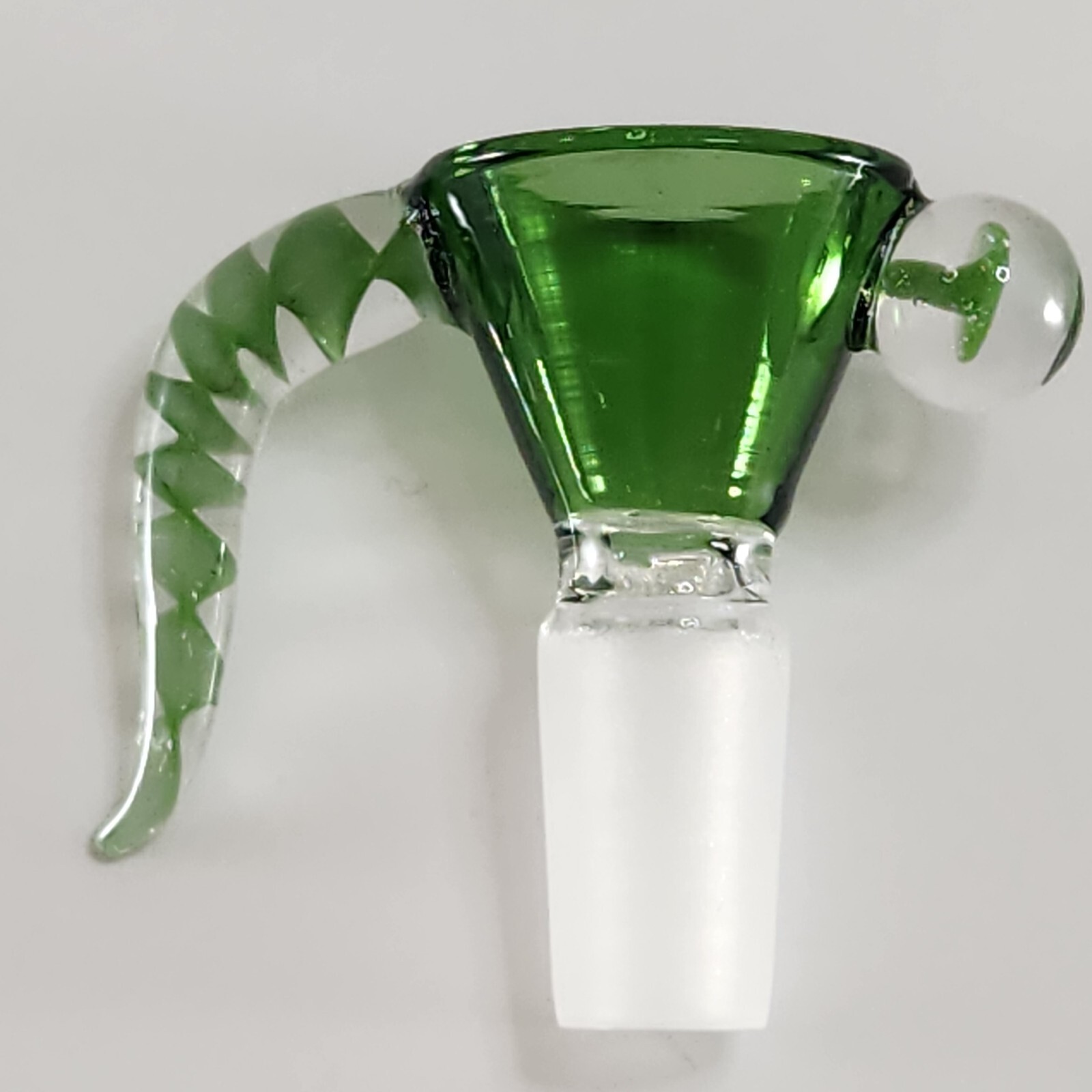 14mm Cool GREEN w/Horn Replacement Hookah Slider Bowl Head Piece