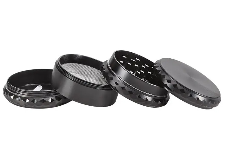 2 1/4″ Inch Magnetic Black Metal Zinc Alloy Spice Tobacco Herb Grinder