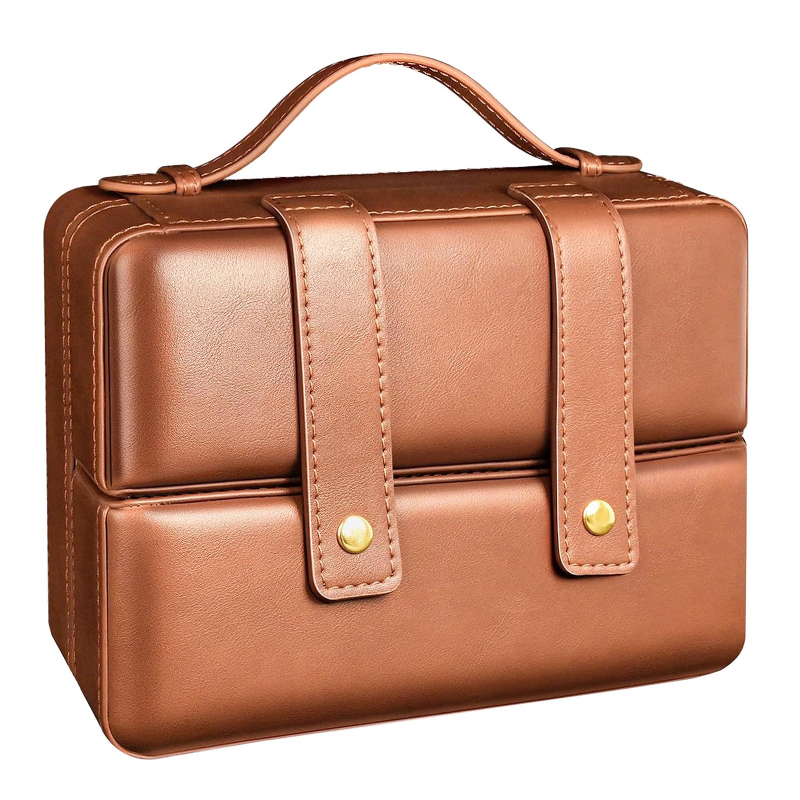 Travel Cigar Humidor Case, Double Opening Portable Cigar Box, Leather with Cedar