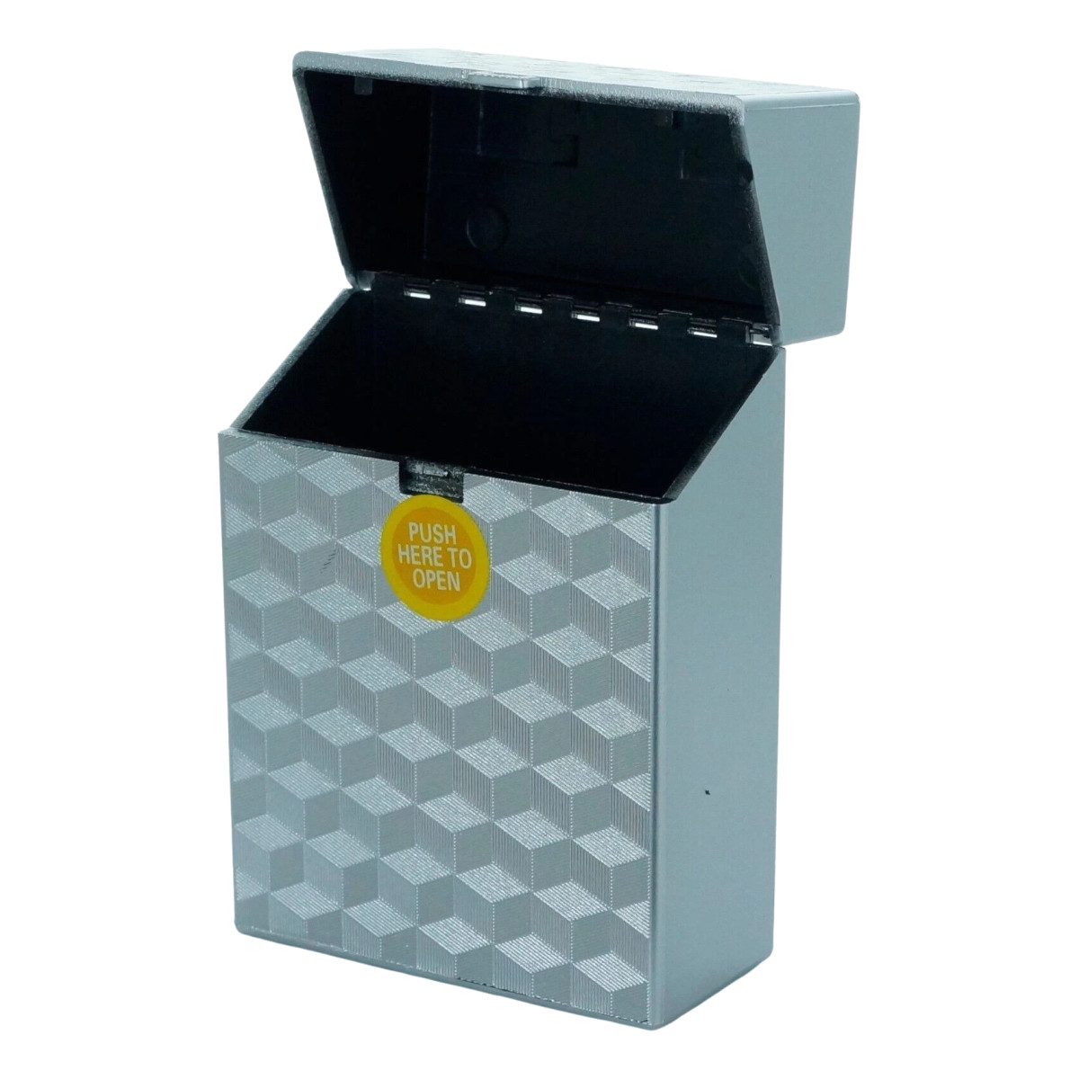 4PACK King Size Push-to-Open Plastic Cigarette Case Cube Square Design fit 84mm