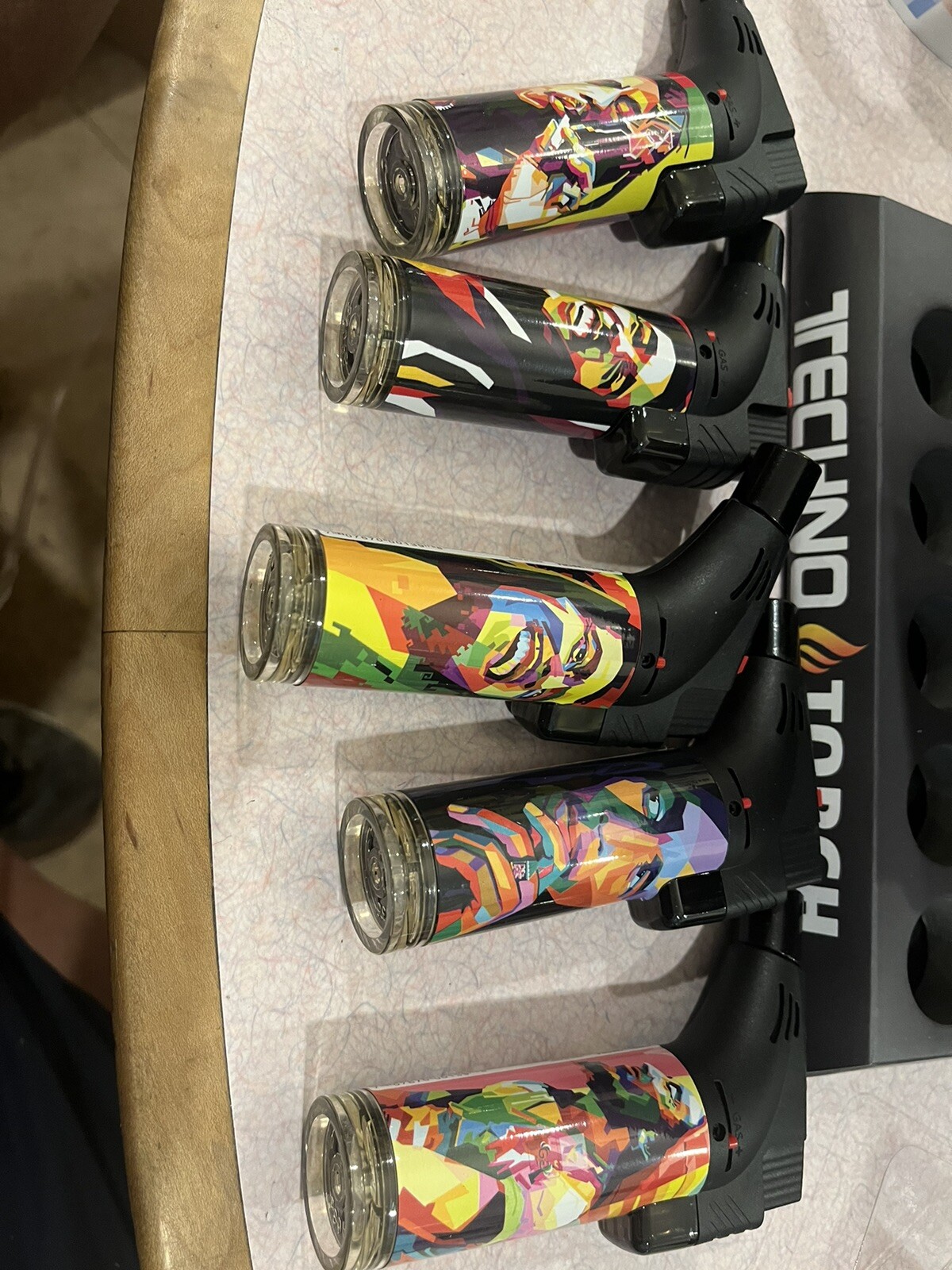 Techno torch lighter Full-size Torch Adjustable Flame Bob Marley Desig Lot Of 15