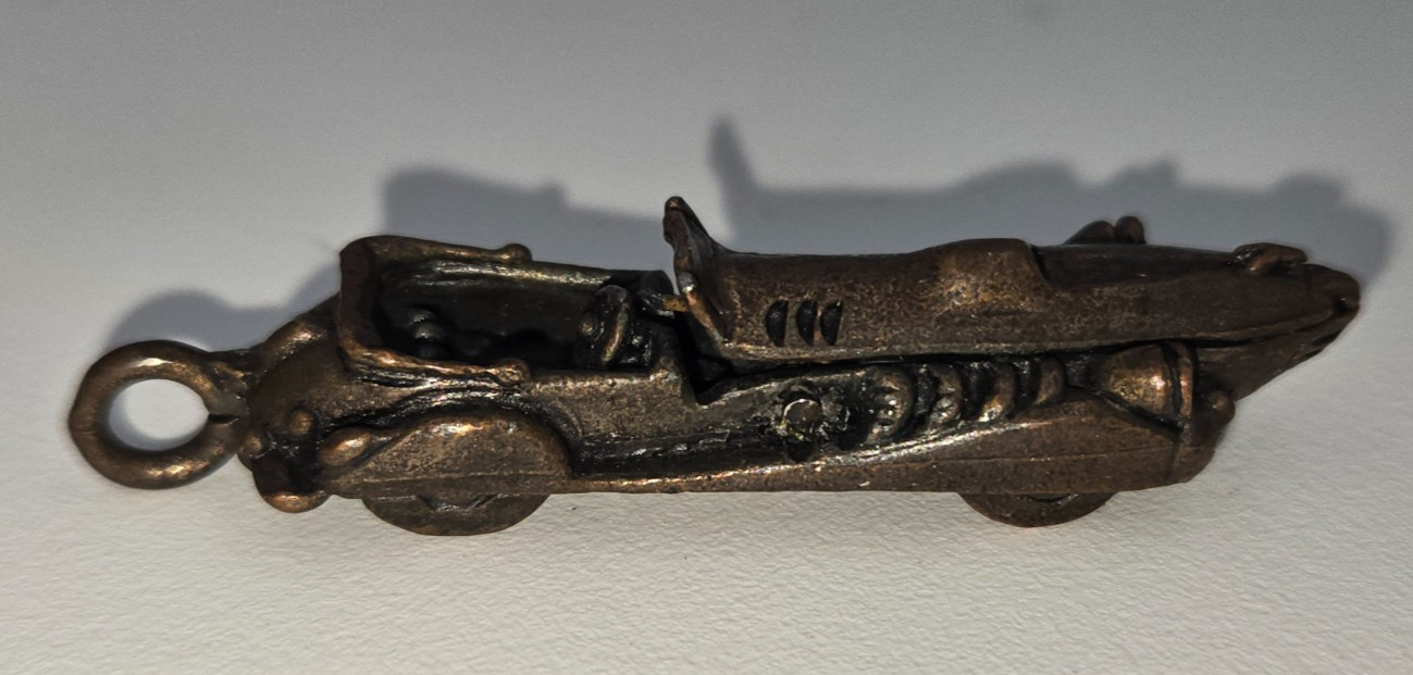 Vintage convertible Race car ROACH CLIP 1970s-1980s Bronze color