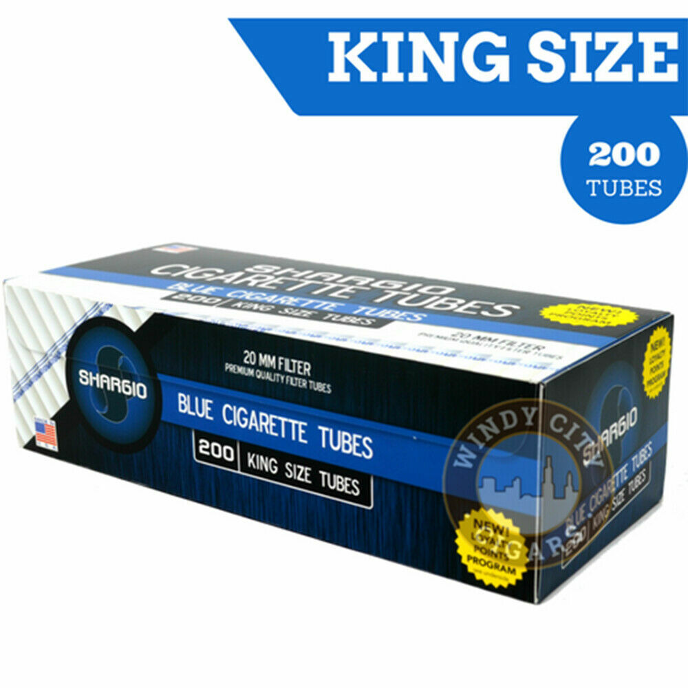 Shargio Filtered Cigarette Full Flavor Blue King Size Tubes – 200ct Box