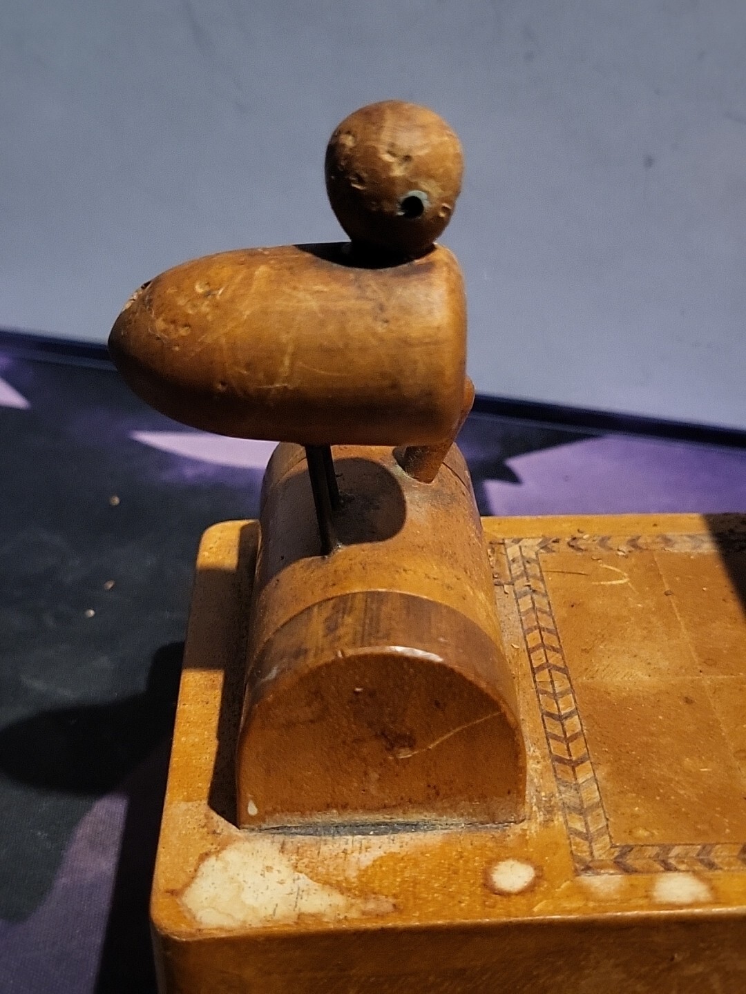 Antique Cigarette Dispenser Bobbing Duck Retriever All Wood