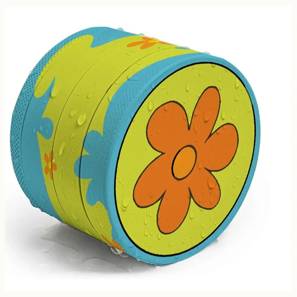 2 Pack Daisy Flower Rolling Tray and Herb Grinder Set