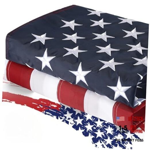 American Flags for Outside 3×5 ft – USA Flag with Embroidered Craftsmanship,