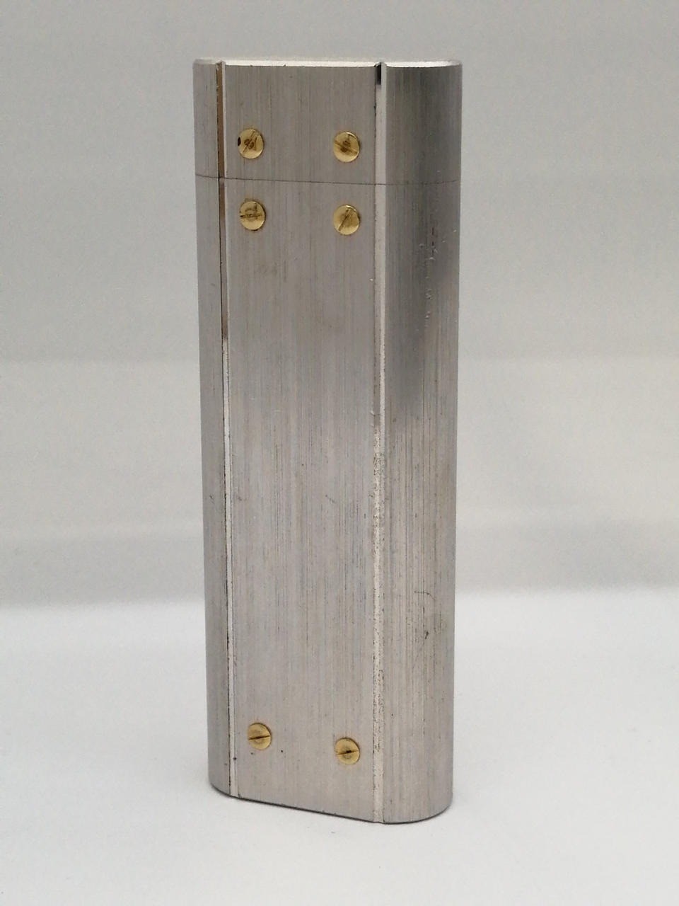 Cartier Santos Oval Gas Lighter Silver Gold No Box Tested & Working Collectible