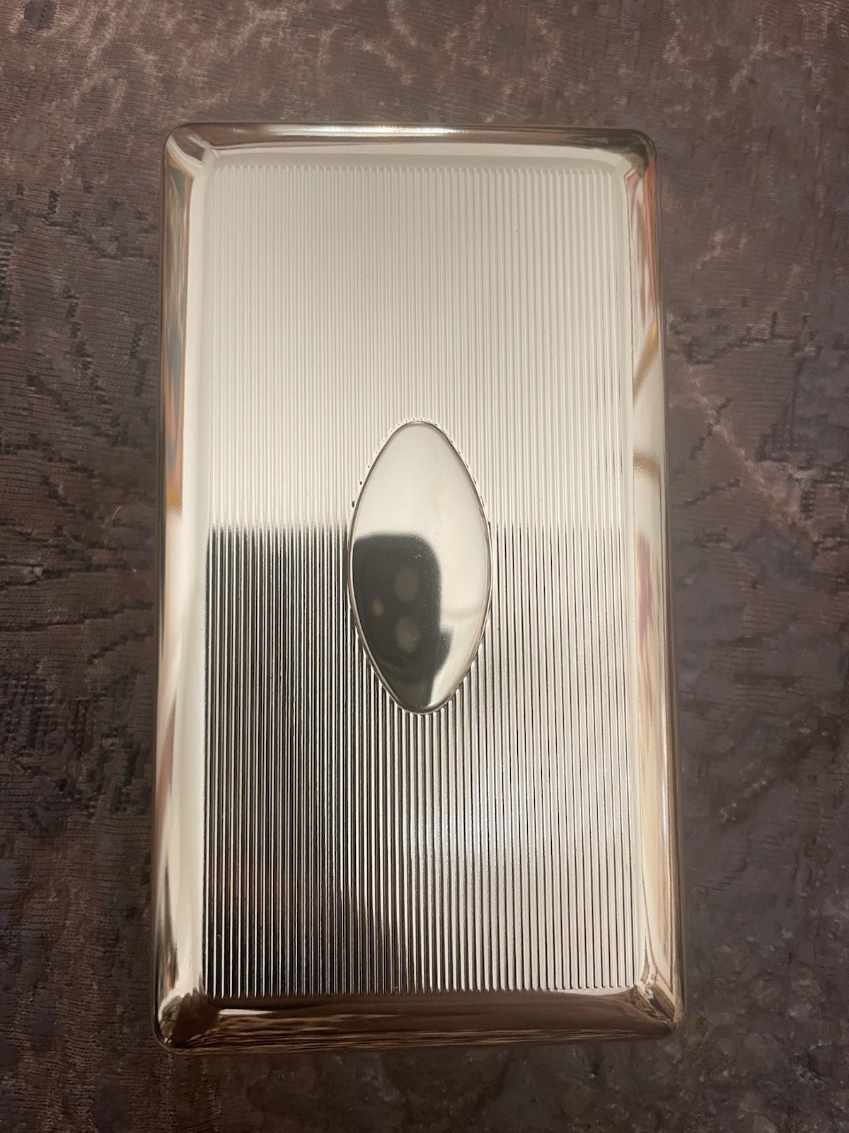 Gold Art Deco Oval Linee 2-clip Business Credit Card Holder 120s Cigarette Case